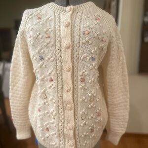 SMITH’s Bermuda Ivory Cardigan with Colorful flowers